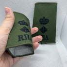 RHA Royal Horse OD Green Rank Slides / Epaulette Pair Genuine British Army - NEW - The Militaria Shop