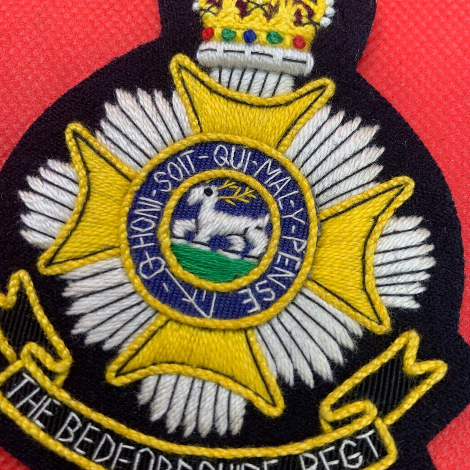 British Army The Bedfordshire Regiment Embroidered Blazer Badge - The Militaria Shop