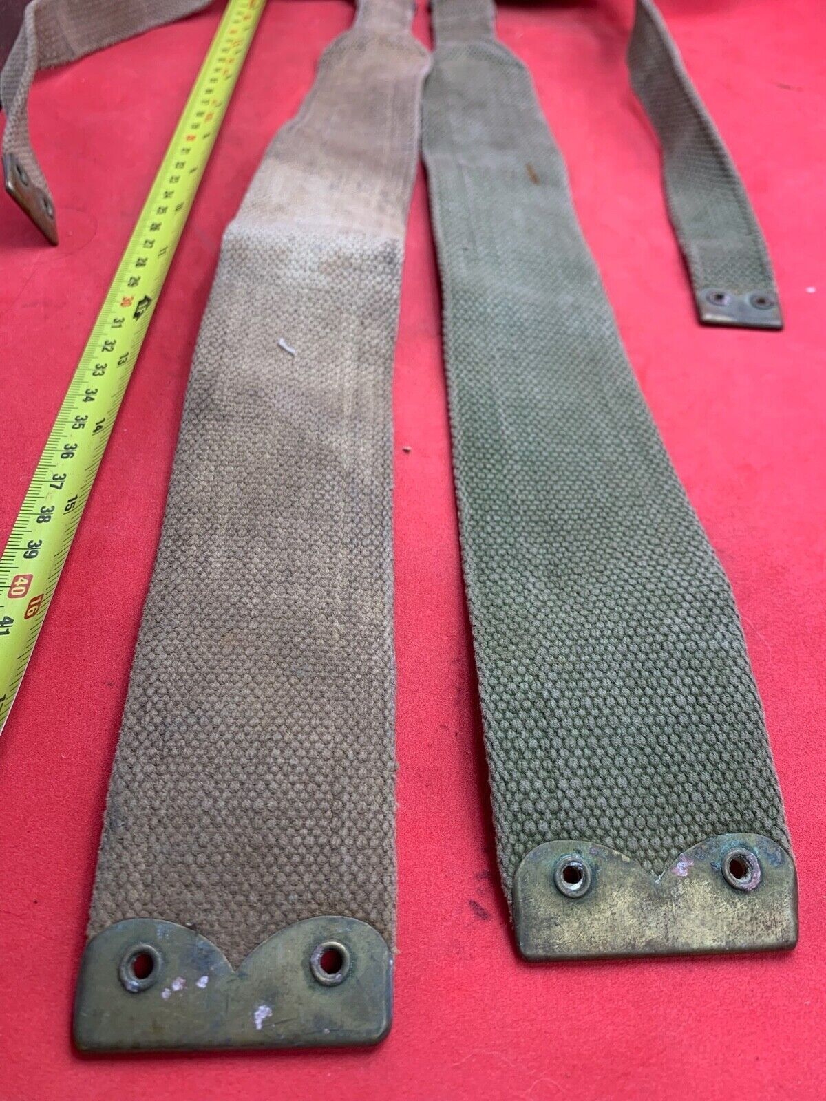 Original WW2 Pattern British Army L Straps Pair - 37 Pattern Webbing Haversack - The Militaria Shop