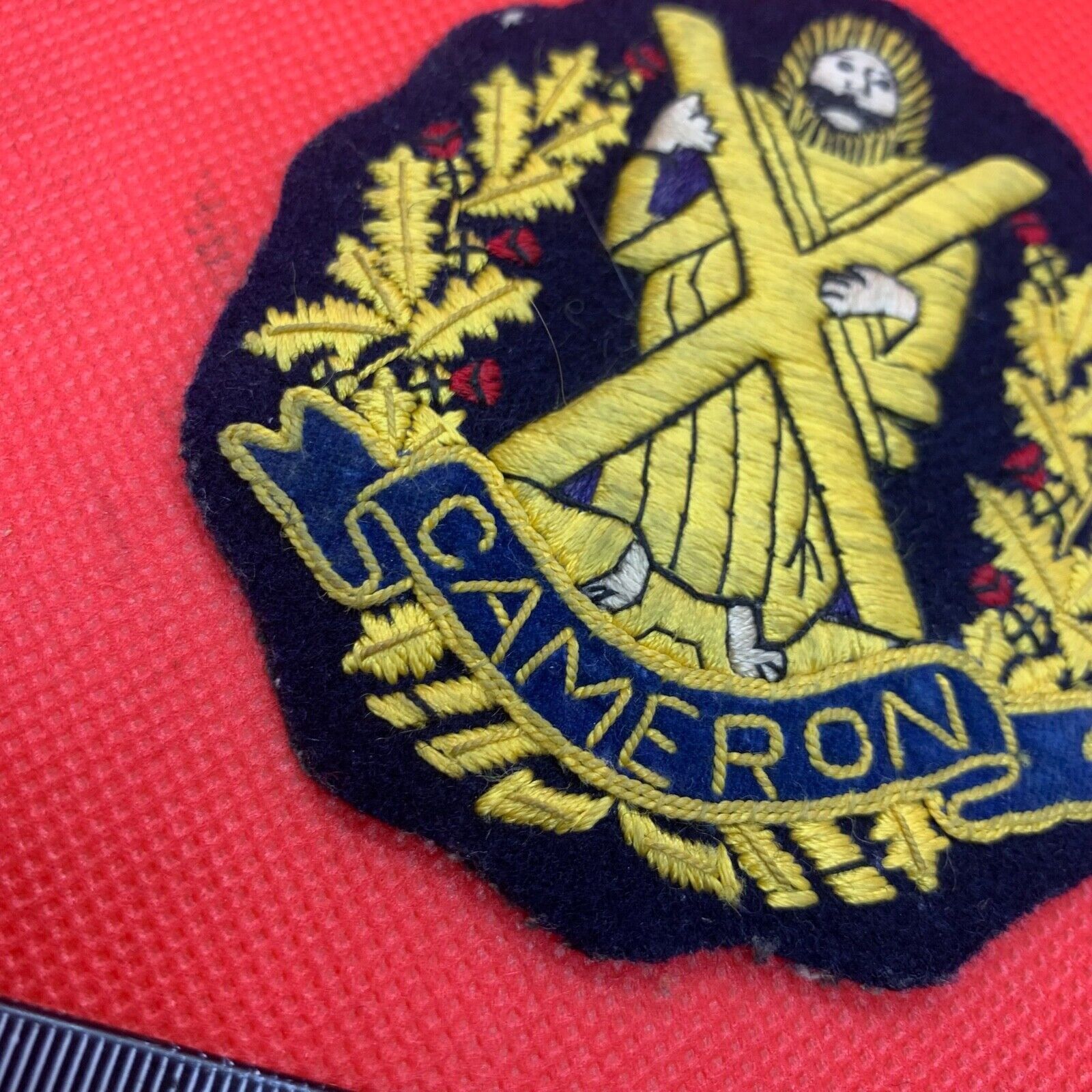 British Army Cameron Highlanders Regiment Embroidered Blazer Badge - The Militaria Shop