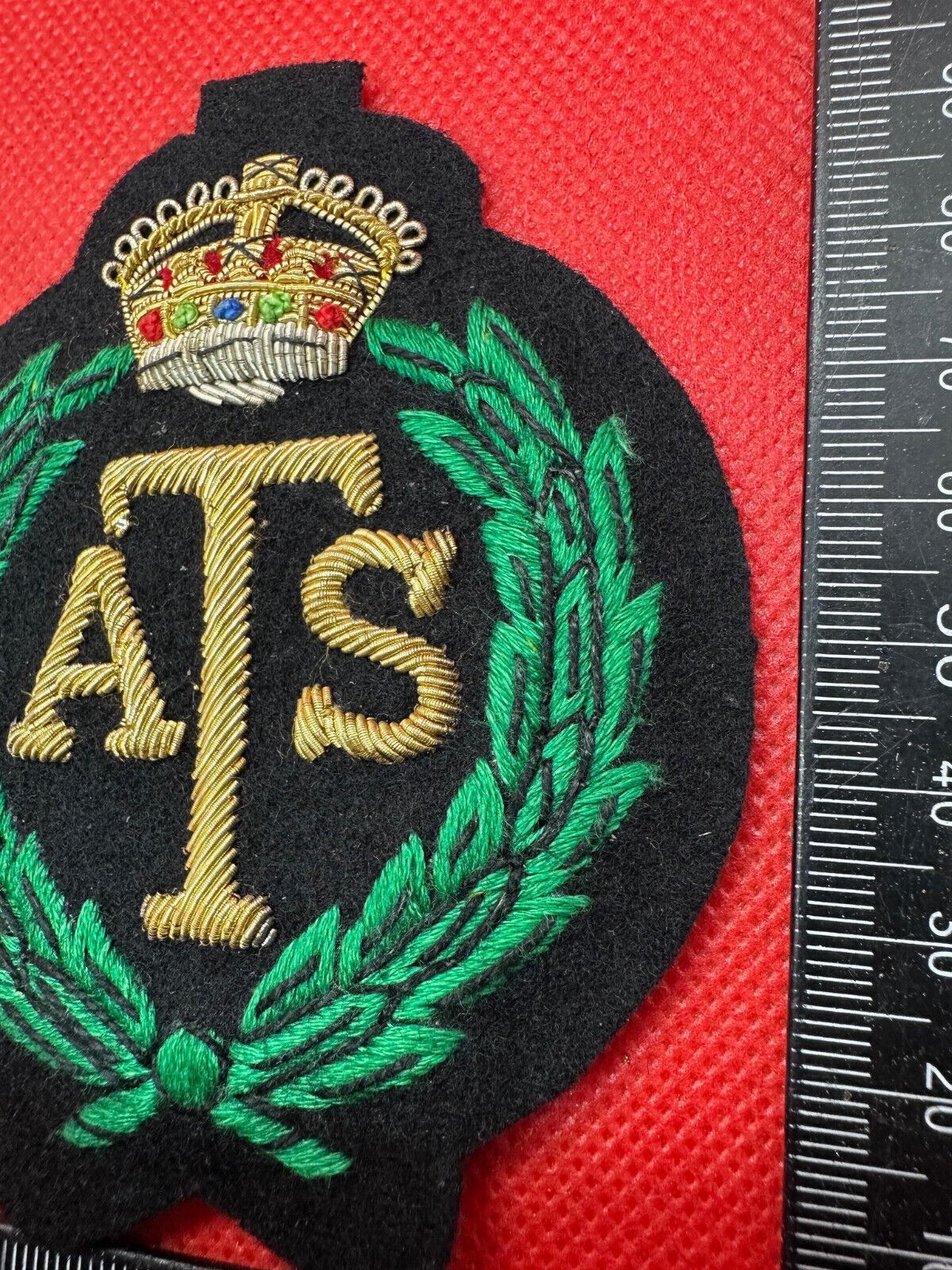 British Army Bullion Embroidered Blazer Badge - ATS - Auxiliary Territorial Serv - The Militaria Shop