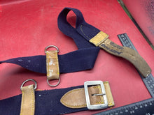 Load image into Gallery viewer, WW2 British Army Hussars Blue Canvas and Leather Belt with Fittings - The Militaria Shop
