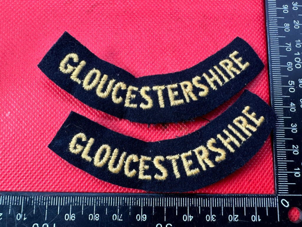 Original WW2 British Home Front Civil Defence Gloucestershire Shoulder Titles - The Militaria Shop