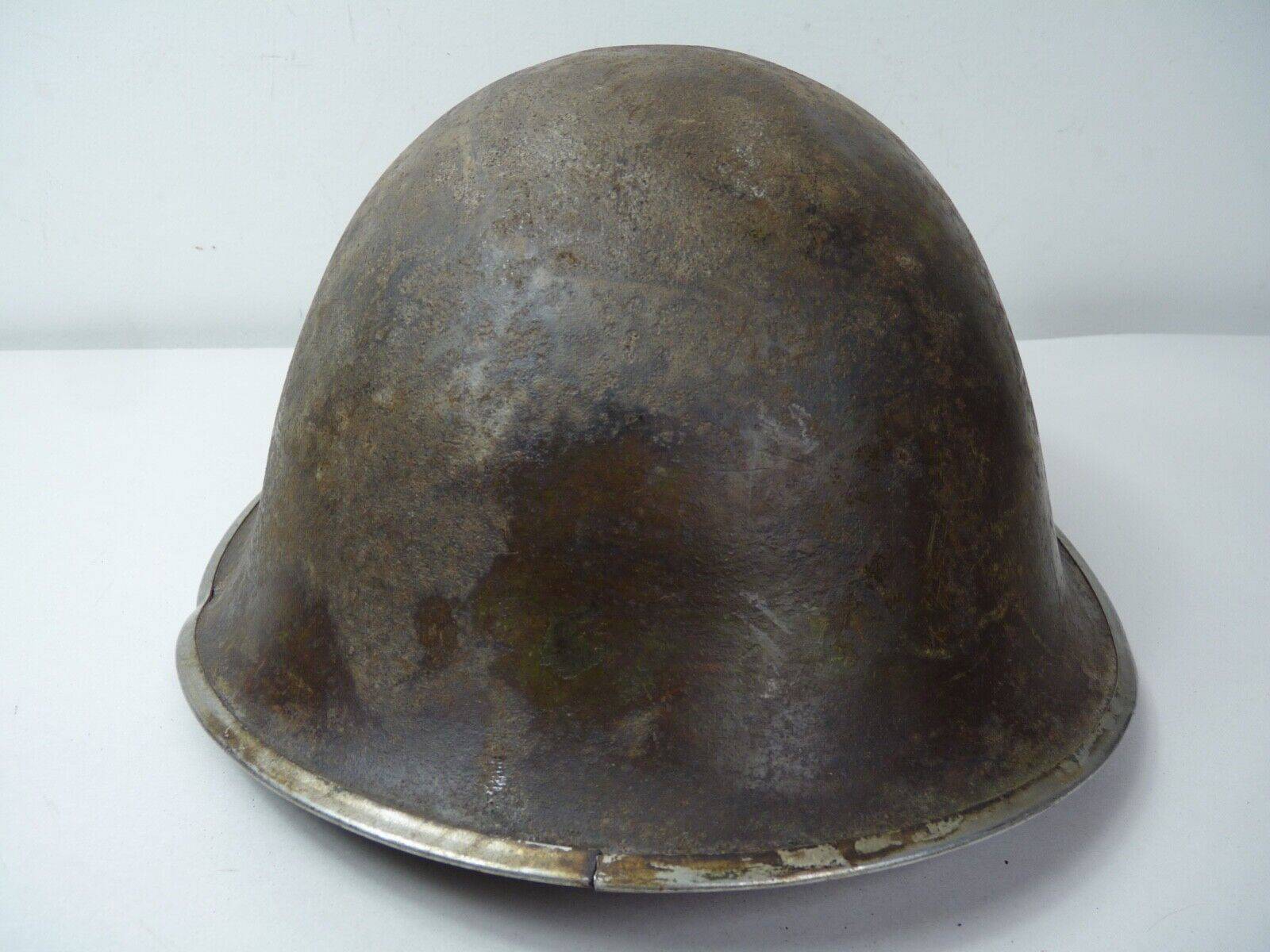 Original WW2 British / Canadian Army Mk3 High Rivet Turtle Army Combat Helmet - The Militaria Shop