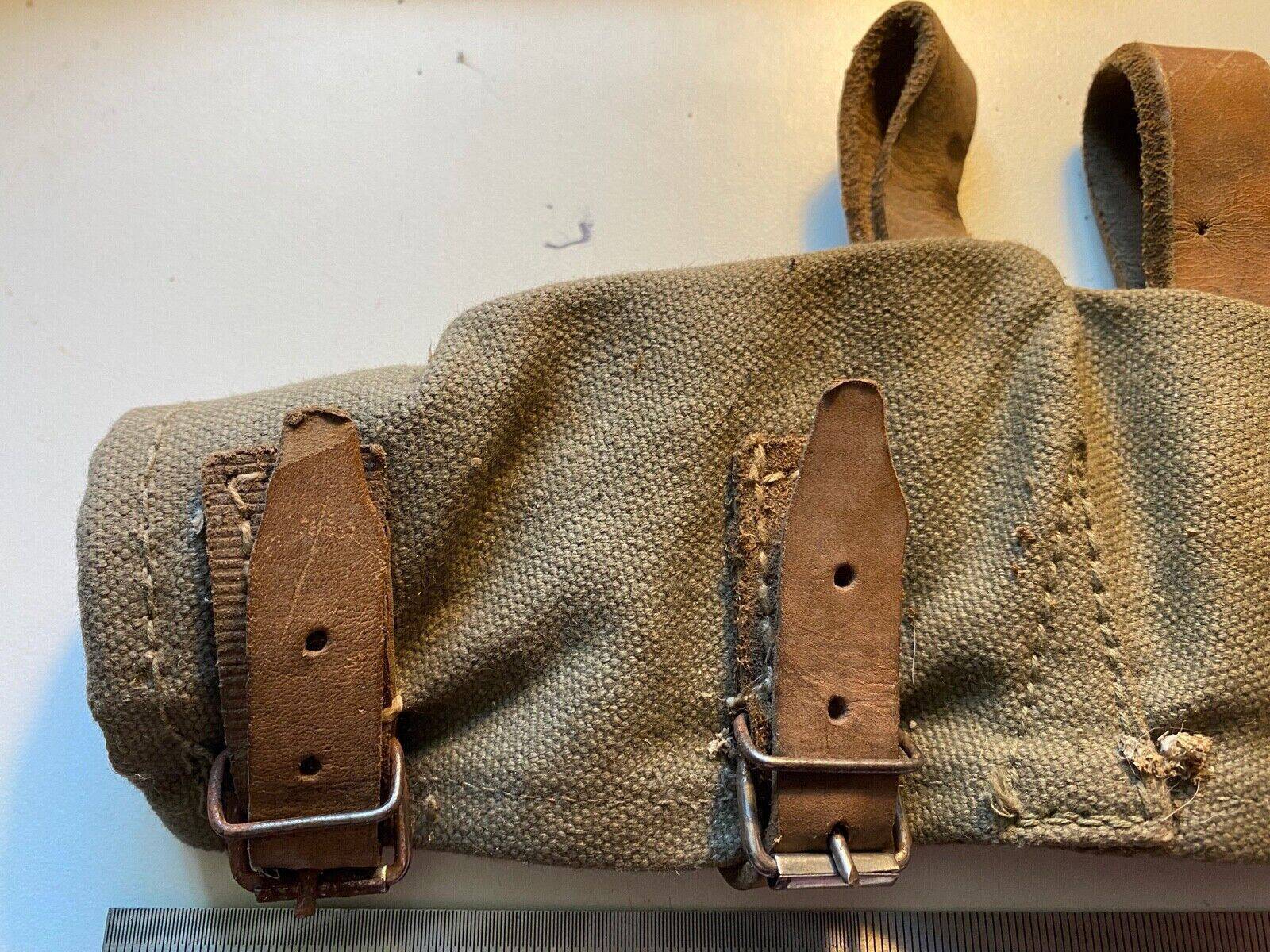 A canvas 1915 pattern Bulgarian Army issue pick-axe head cover. Good condition. - The Militaria Shop