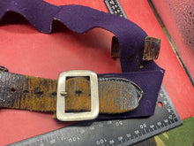 Load image into Gallery viewer, WW2 British Army Hussars Blue Canvas and Leather Belt with Fittings - The Militaria Shop
