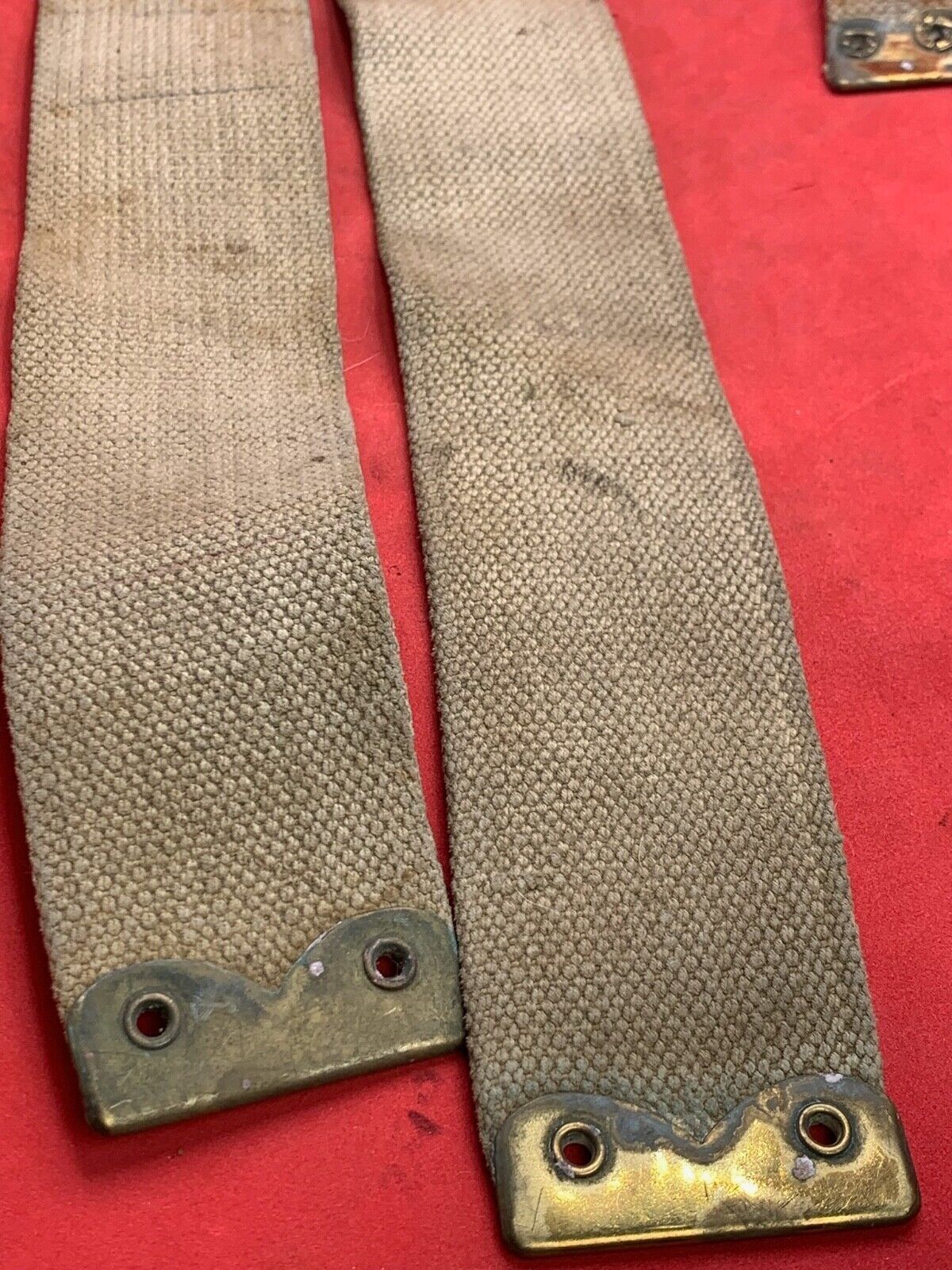 Original WW2 Pattern British Army L Straps Pair - 37 Pattern Webbing Haversack - The Militaria Shop