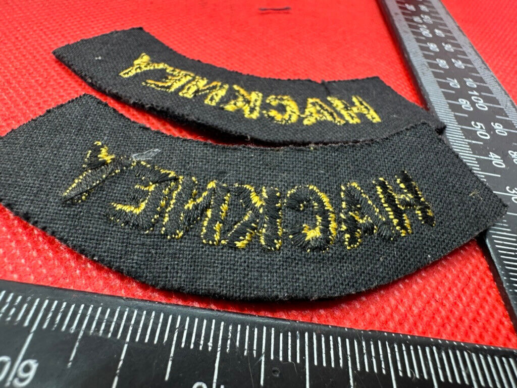 Original WW2 British Home Front Civil Defence Hackney Shoulder Titles - The Militaria Shop