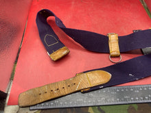 Load image into Gallery viewer, WW2 British Army Hussars Blue Canvas and Leather Belt with Fittings - The Militaria Shop
