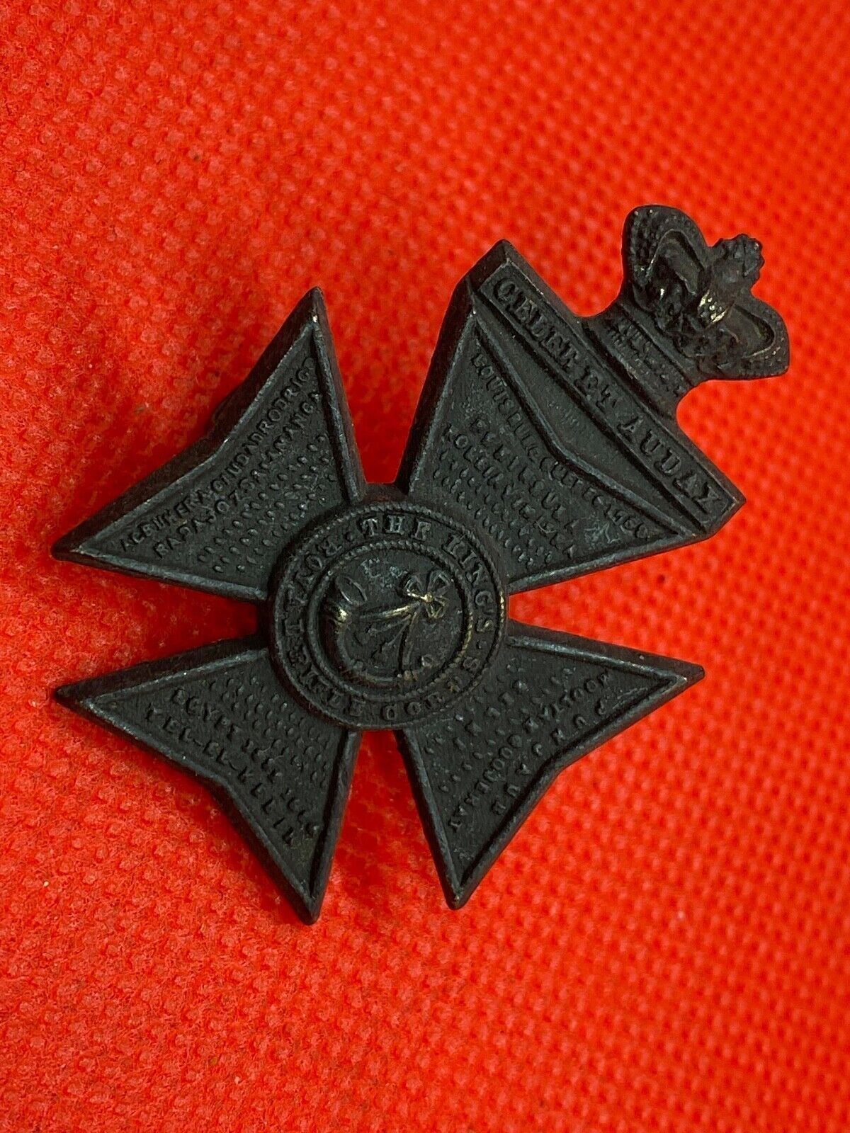 Original Victorian Crown The King's Royal Rifle Corps Cap / Pouch Badge - The Militaria Shop