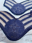 Pair of United States Air Force Rank Chevrons Navy Blue -- Senior Airmen - The Militaria Shop