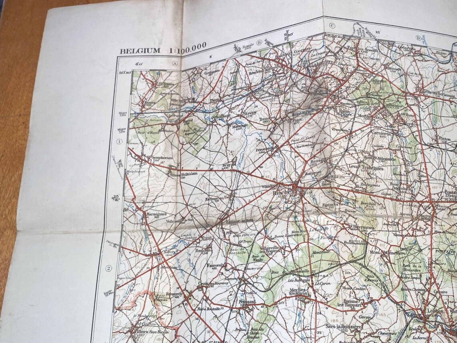 WW1 Era British Army General Staff Map of NAMUR in Belgium. Original Map - The Militaria Shop