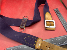 Load image into Gallery viewer, WW2 British Army Hussars Blue Canvas and Leather Belt with Fittings - The Militaria Shop
