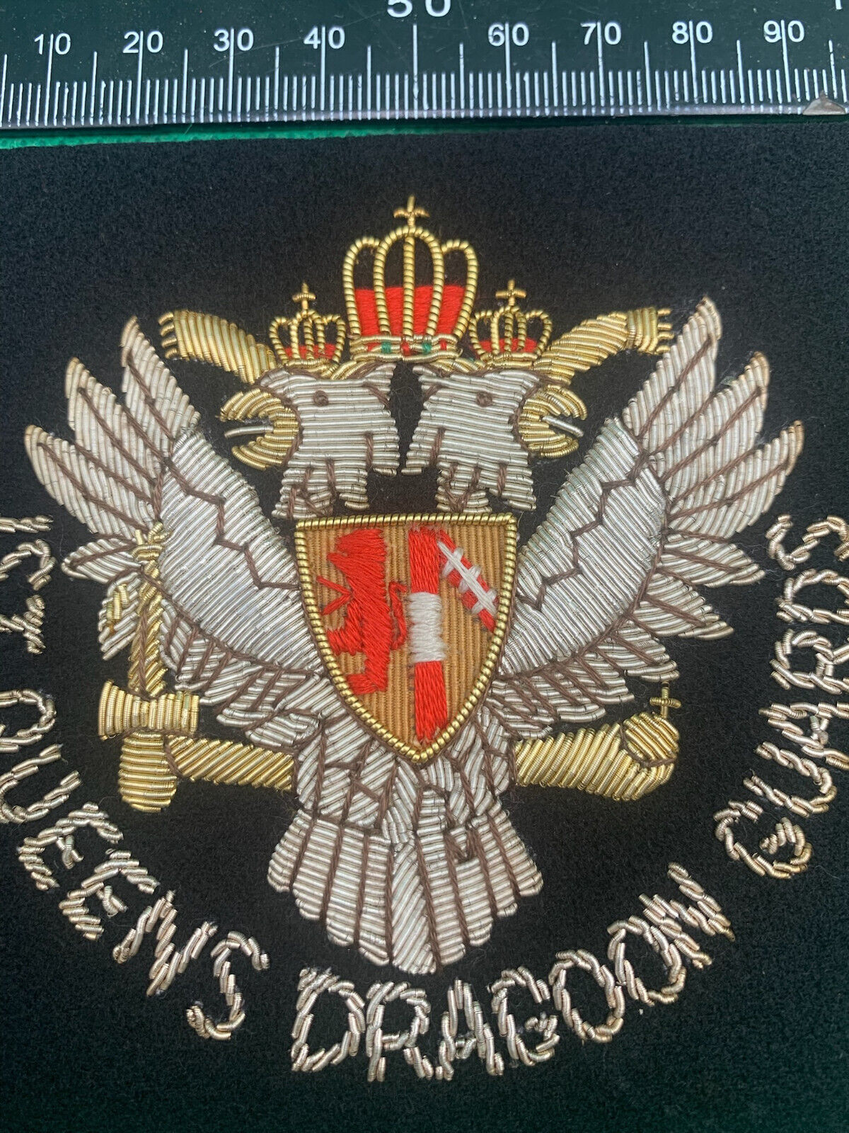 British Army Bullion Embroidered Blazer Badge - 1st Queen's Dragoon Guards - The Militaria Shop
