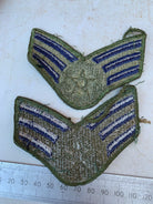 Pair of United States Air Force Rank Chevrons Olive Green -- Senior Airmen - The Militaria Shop