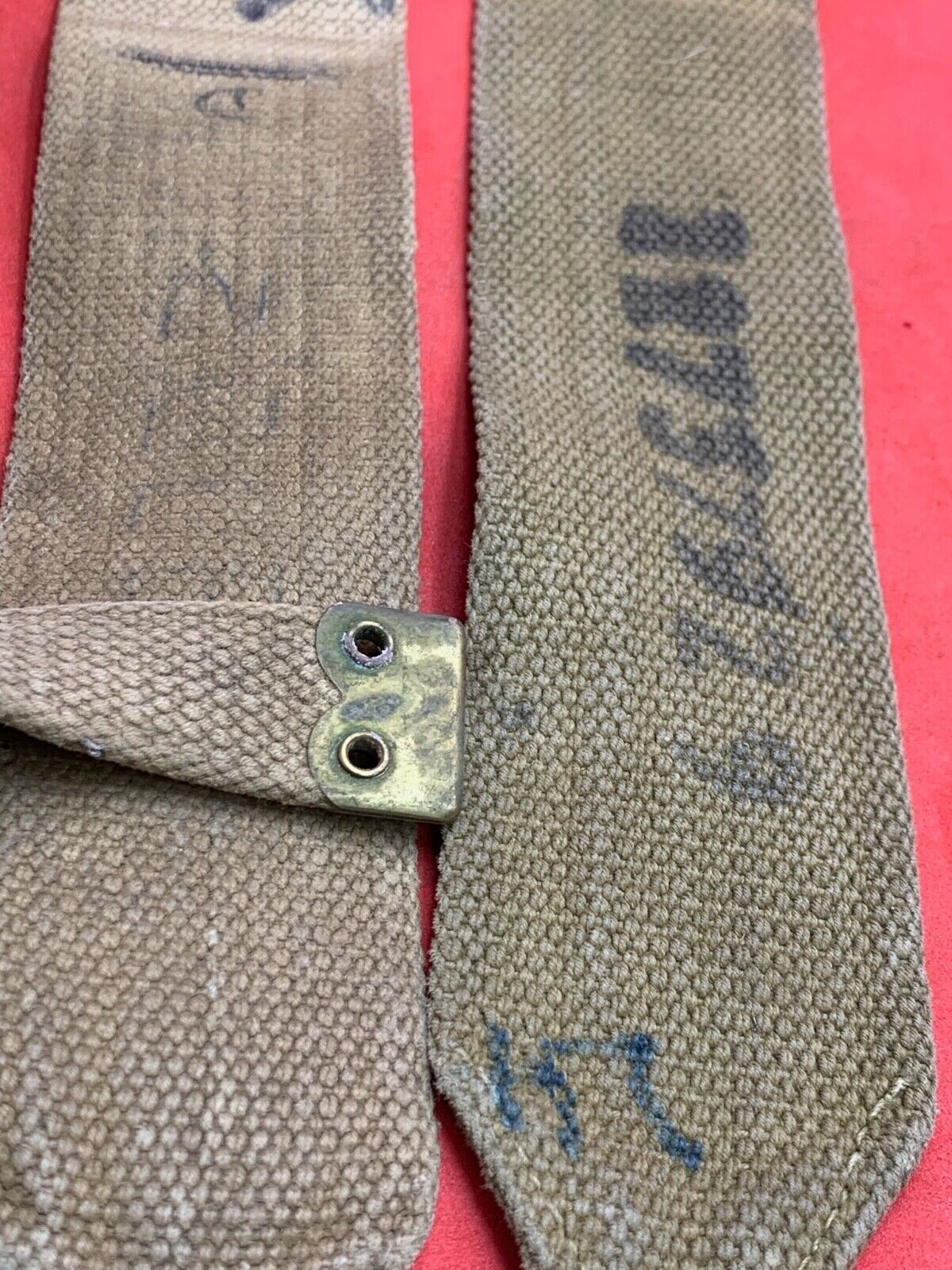 Original WW2 Pattern British Army L Straps Pair - 37 Pattern Webbing Haversack - The Militaria Shop