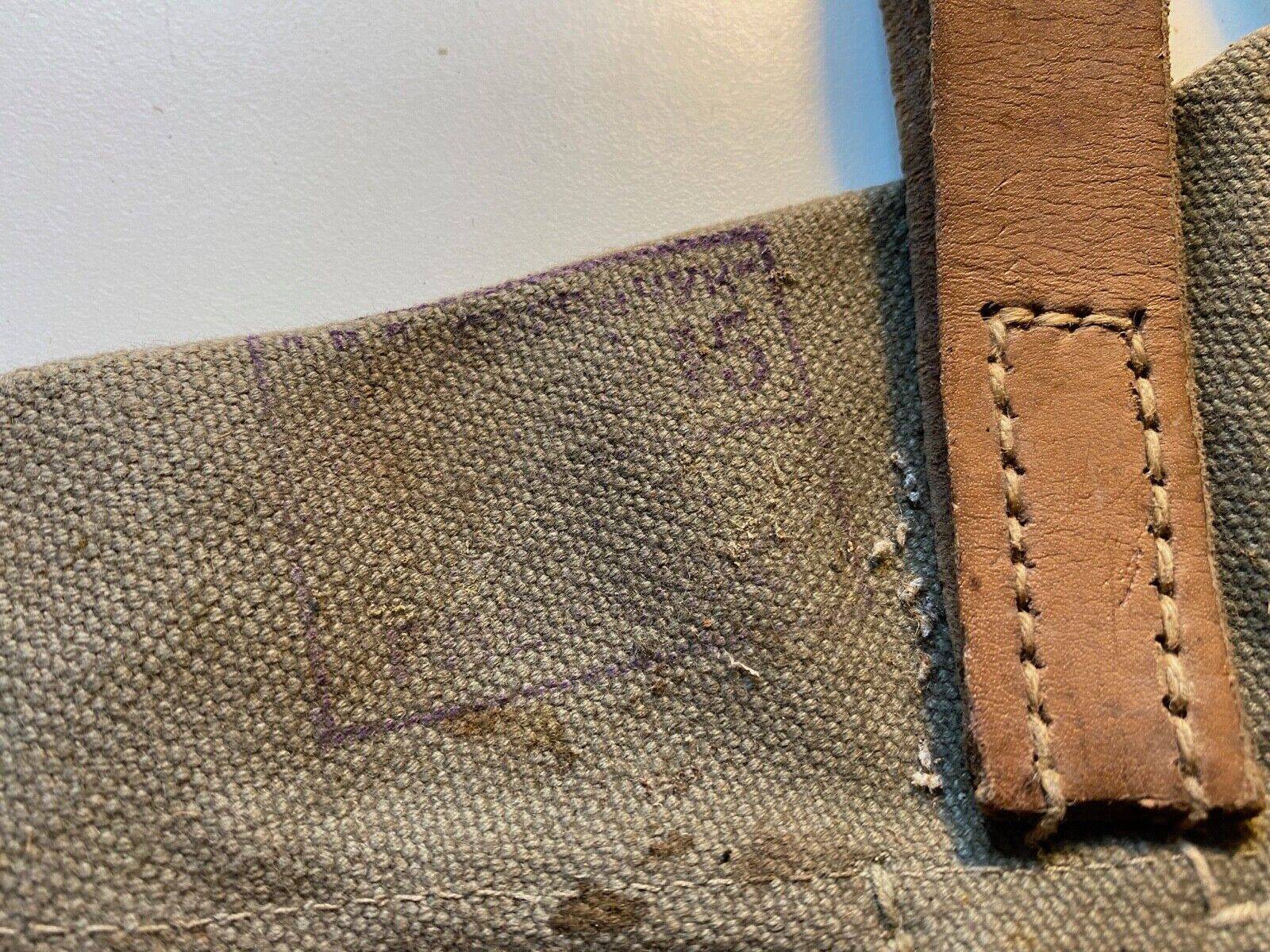 A canvas 1915 pattern Bulgarian Army issue pick-axe head cover. Good condition. - The Militaria Shop