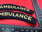 Original WW2 British Home Front Civil Defence Ambulance Shoulder Title Pair - The Militaria Shop