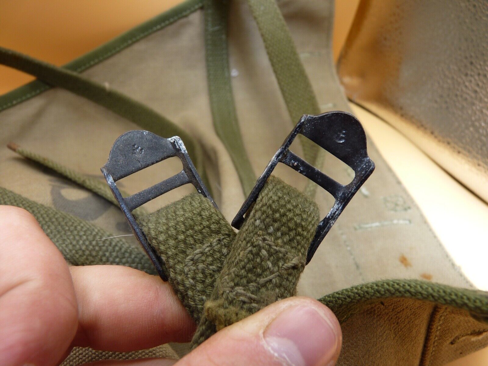 Original WW2 US Army M1928 Haversack Pack Tail - 1944 Dated - The Militaria Shop