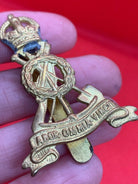 Original WW2 British Army Labour Corps Brass Kings Crown Cap Badge - The Militaria Shop