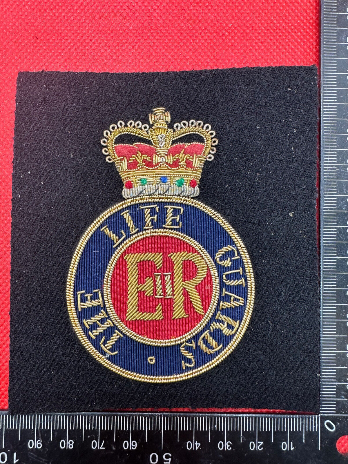 British Army Bullion Embroidered Blazer Badge - The Life Guards - Queen's C - The Militaria Shop