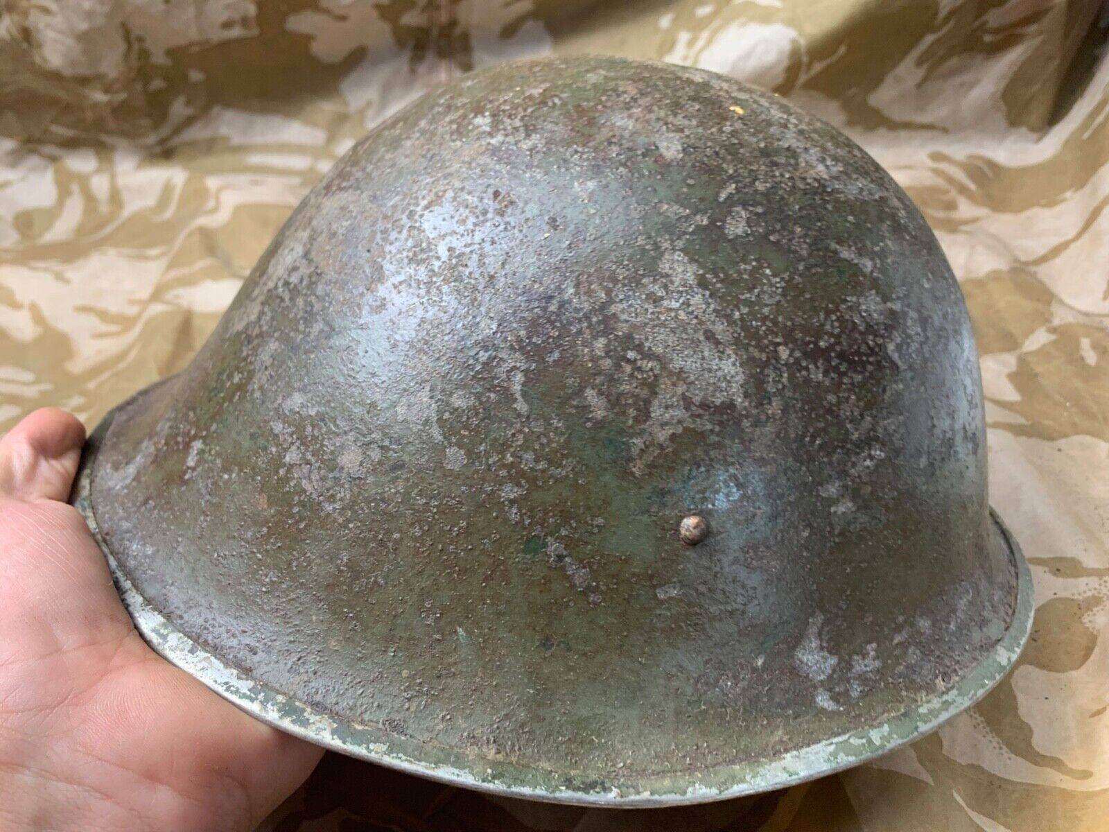WW2 Mk3 High Rivet Turtle - British / Canadian Army Helmet - Nice Original - The Militaria Shop