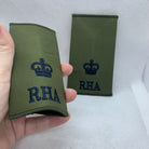 RHA Royal Horse OD Green Rank Slides / Epaulette Pair Genuine British Army - NEW - The Militaria Shop