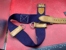 Load image into Gallery viewer, WW2 British Army Hussars Blue Canvas and Leather Belt with Fittings. - The Militaria Shop
