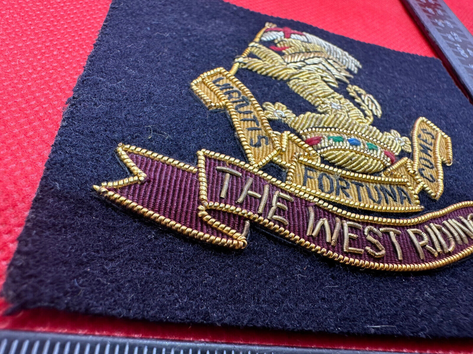 British Army Bullion Embroidered Blazer Badge - The West Riding Regiment - The Militaria Shop