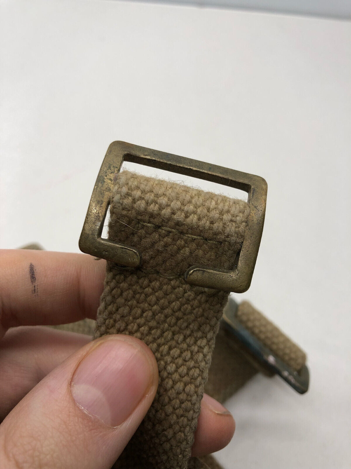 WW2 British Army 37 Pattern Webbing Water Bottle Carrier Harness - 1943 Dated - The Militaria Shop