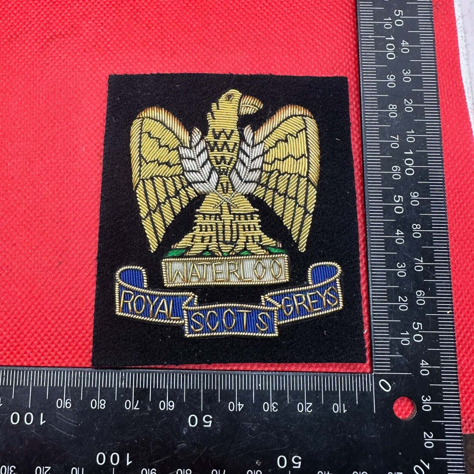 British Army Bullion Embroidered Blazer Badge - The Royal Scots Greys Regiment - The Militaria Shop