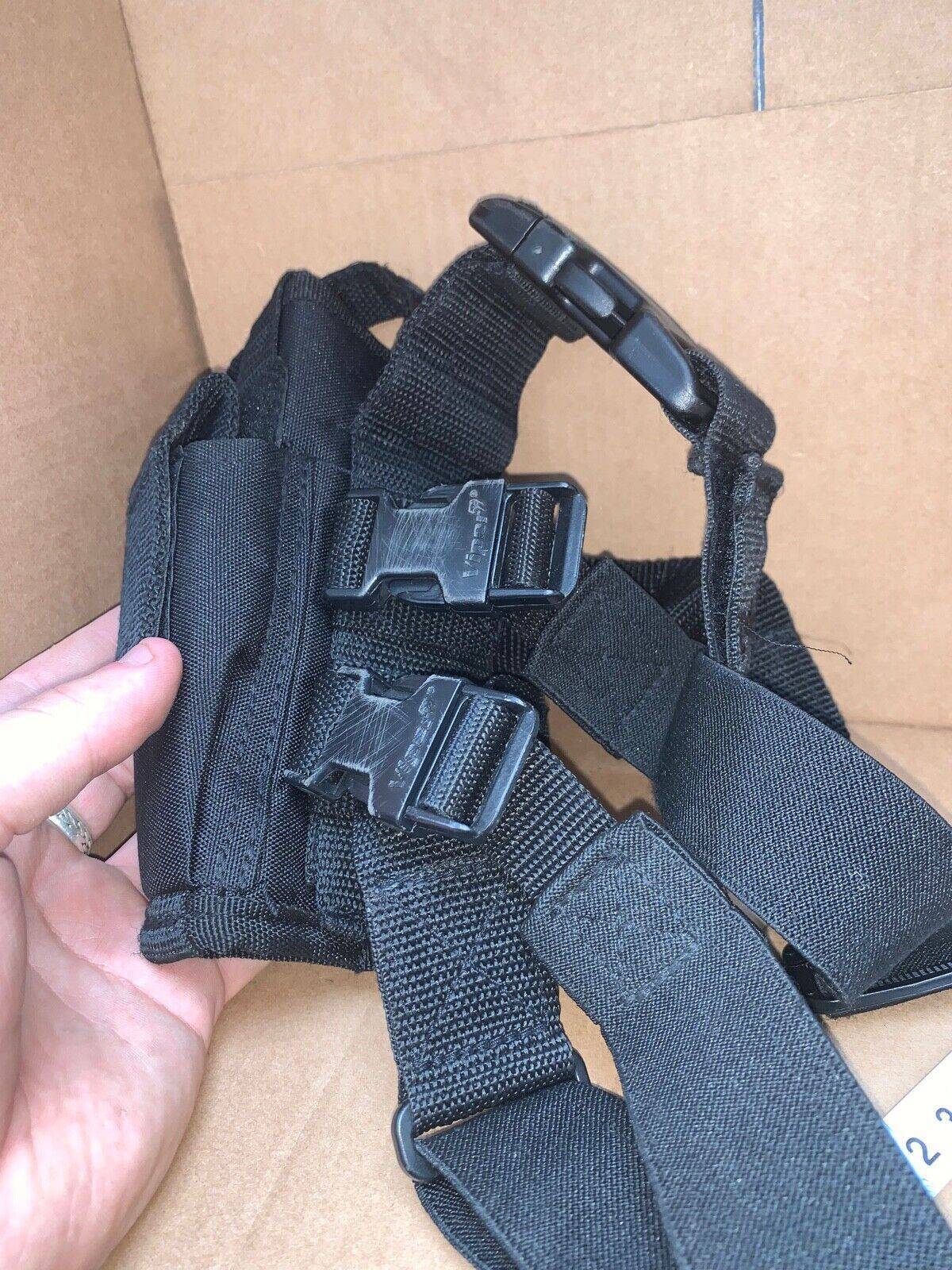 VIPER Holsters Leg Drop Pistol Holster - Ideal for Automatic - Black Fabric - The Militaria Shop