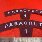 Pair of WW2 Style Printed Parachute Regiment No.1 Shoulder Titles - Reproduction - The Militaria Shop