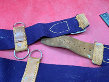 Load image into Gallery viewer, WW2 British Army Hussars Blue Canvas and Leather Belt with Fittings. 30 inch. - The Militaria Shop
