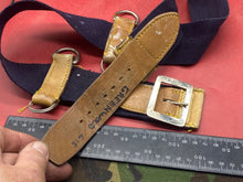 Load image into Gallery viewer, WW2 British Army Hussars Blue Canvas and Leather Belt with Fittings - The Militaria Shop
