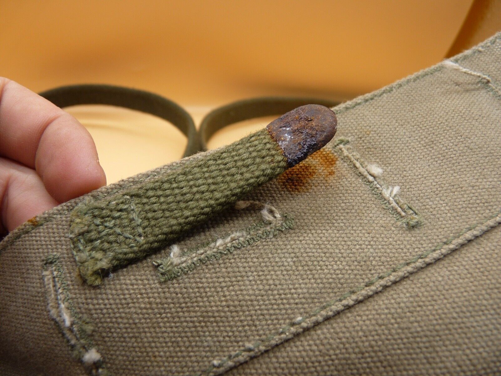 Original WW2 US Army M1928 Haversack Pack Tail - 1944 Dated - The Militaria Shop