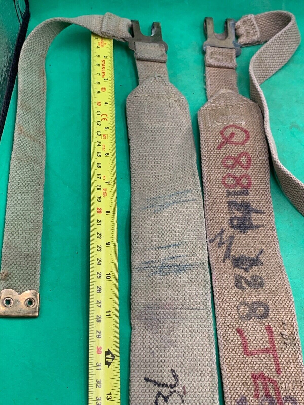 Original WW2 Pattern British Army L Straps Pair - 37 Pattern Webbing Haversack - The Militaria Shop