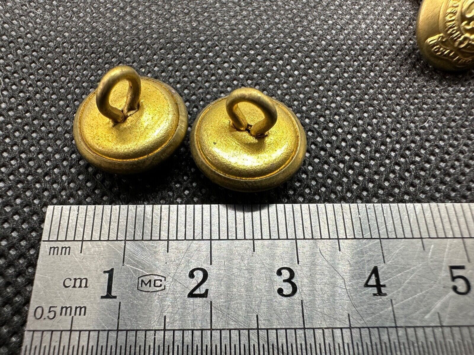 Pair of Original British Army WW2 Royal Engineers Brass Officers Cap Buttons - The Militaria Shop