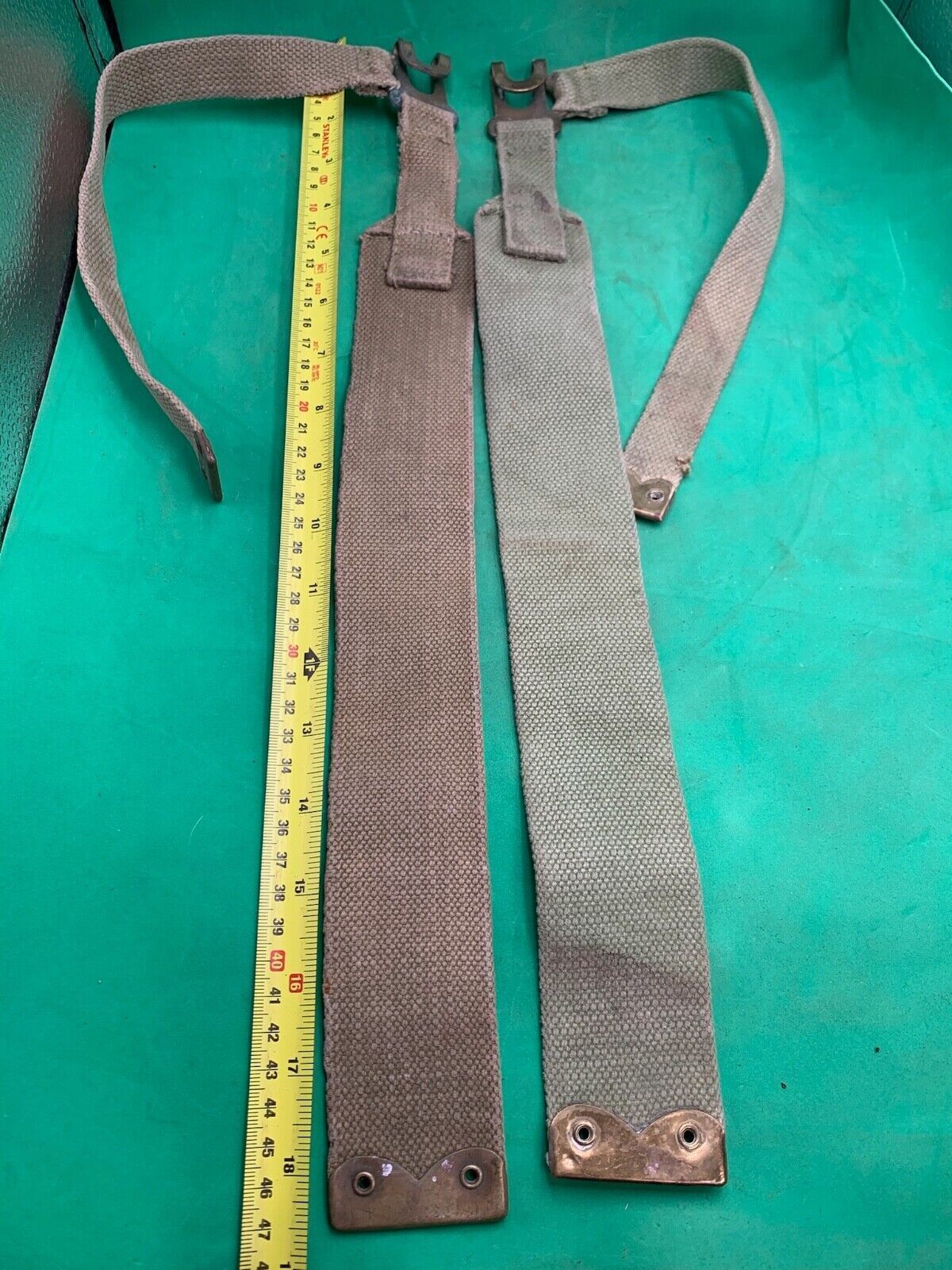 Original WW2 Pattern British Army L Straps Pair - 37 Pattern Webbing Haversack - The Militaria Shop