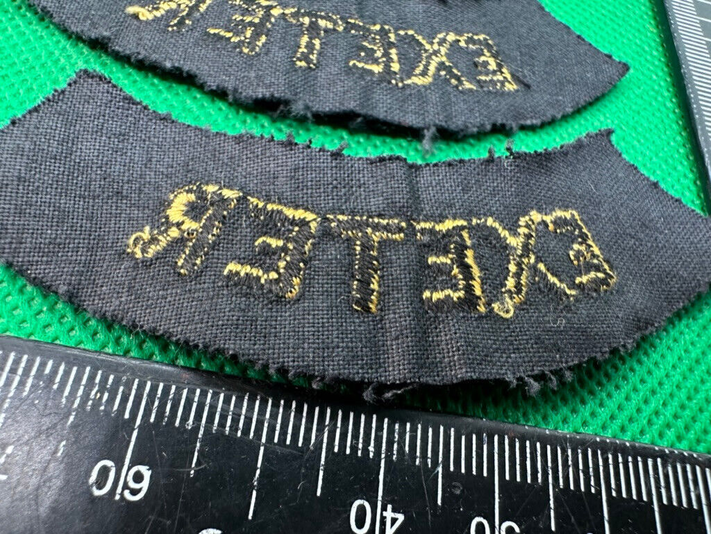 Original WW2 British Home Front Civil Defence Exeter Shoulder Titles - The Militaria Shop