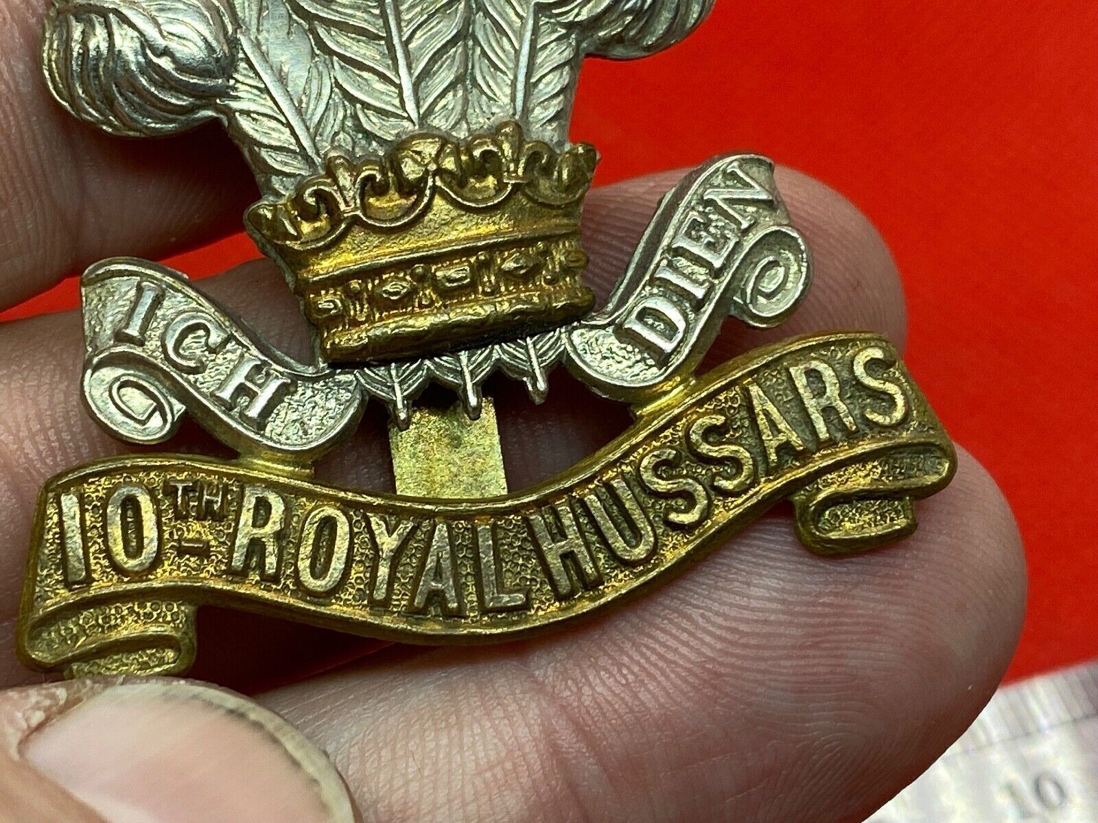 Original WW1 British Army 10th ROYAL HUSSARS Regiment Cap Badge - The Militaria Shop