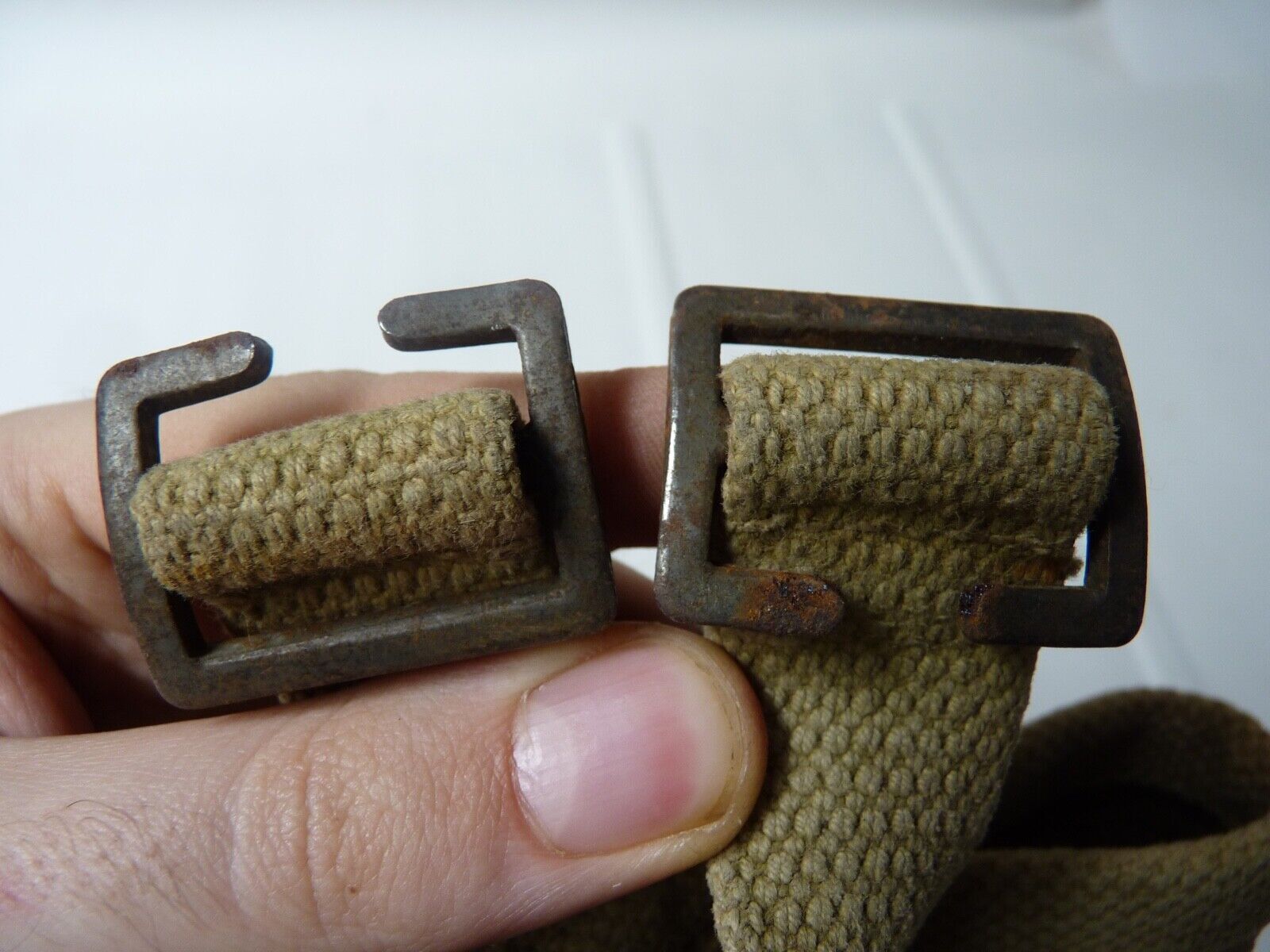Original WW2 British Army Soldiers Water Bottle Carrier Harness - Dated 1943 - The Militaria Shop