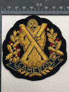 British Army Bullion Embroidered Blazer Badge - Cameron Highlanders - The Militaria Shop