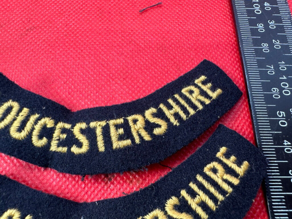 Original WW2 British Home Front Civil Defence Gloucestershire Shoulder Titles - The Militaria Shop