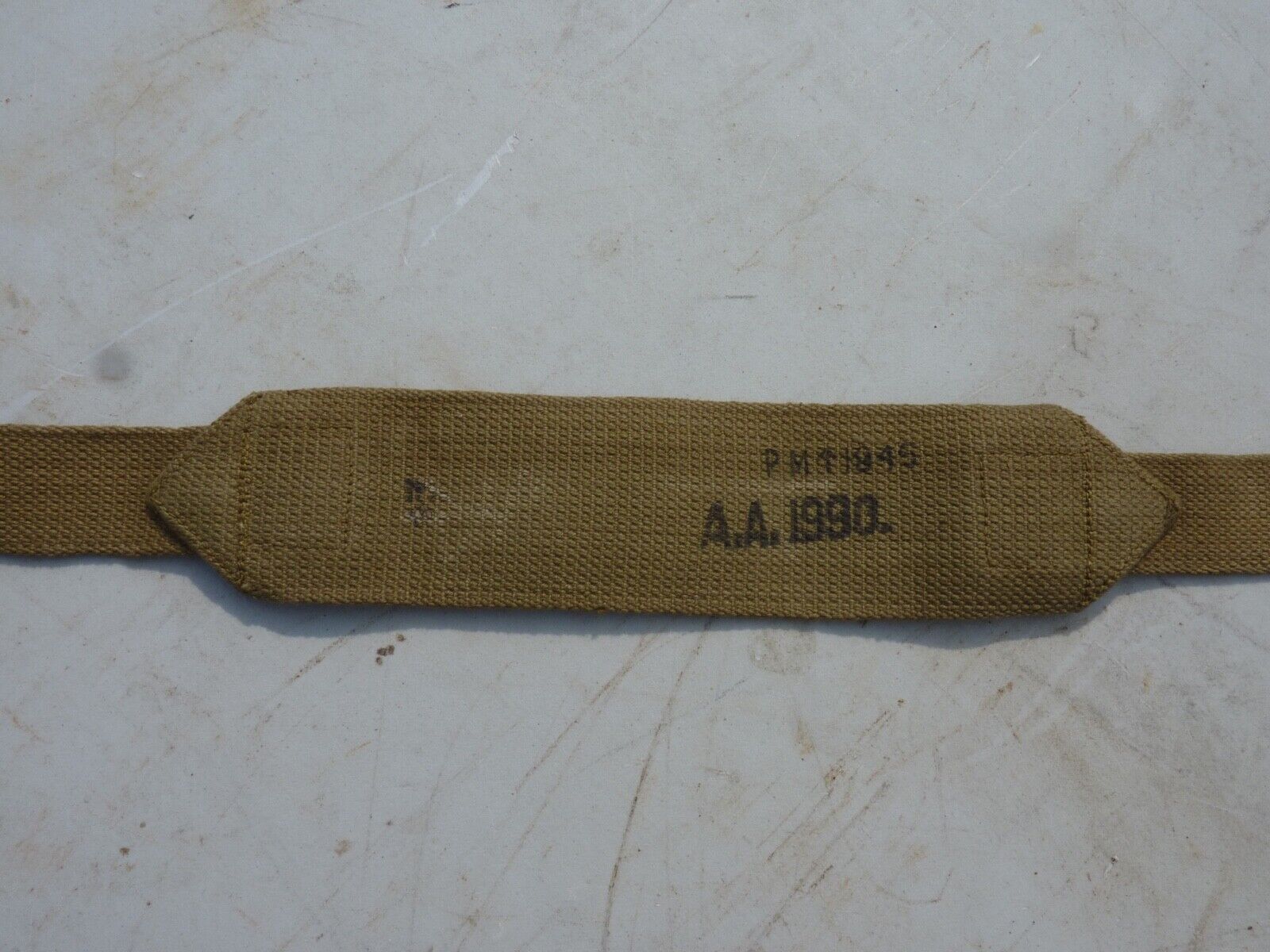Original WW2 British Army 37 Pattern Yoke Utility Shoulder Strap -PM 1945 Dated - The Militaria Shop