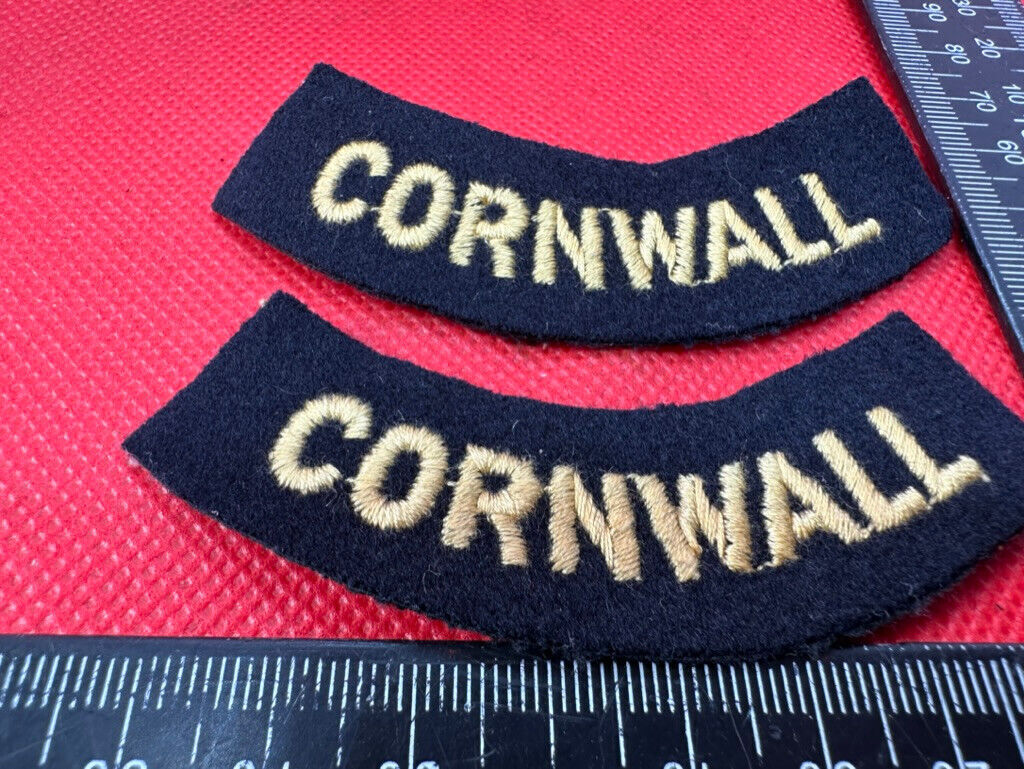 Original WW2 British Home Front Civil Defence Cornwall Shoulder Titles - The Militaria Shop