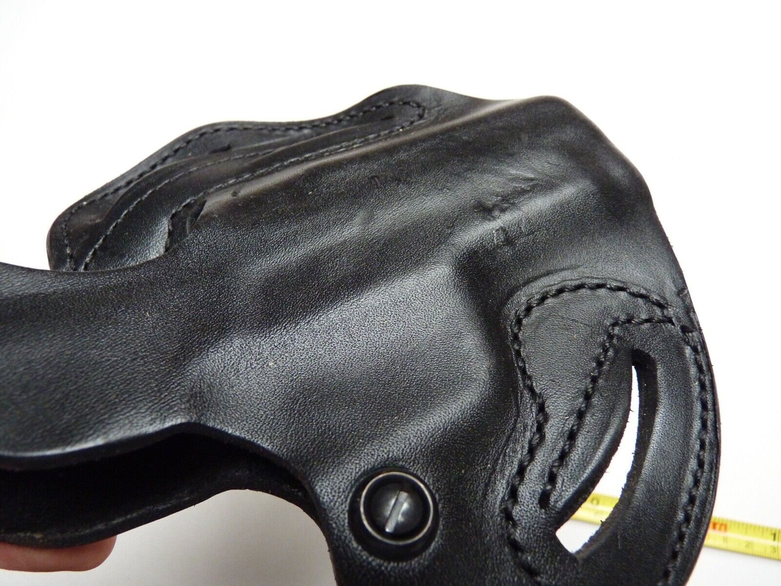 Black Leather Pistol Holster Belt Mounted - De Santis - 001-B3 - The Militaria Shop