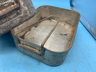 Original WW2 British Army Soldiers Mess Tin Set - Two Piece - Fold Out Handles - The Militaria Shop