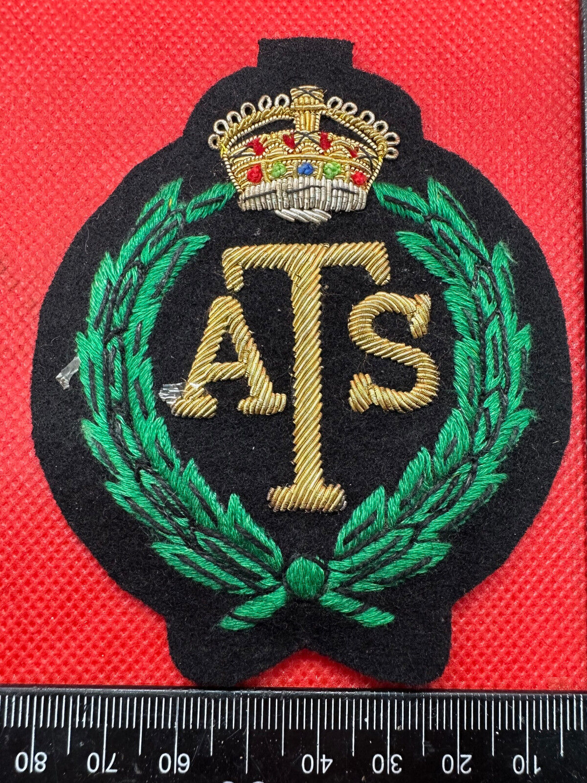 British Army Bullion Embroidered Blazer Badge - ATS - Auxiliary Territorial Serv - The Militaria Shop
