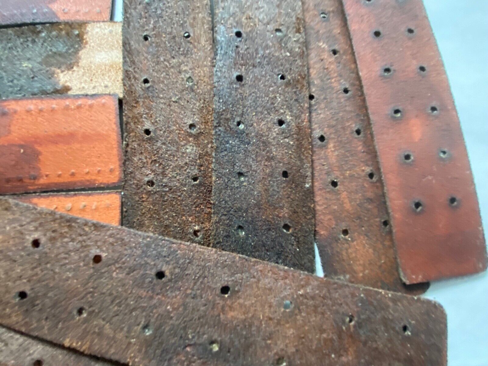 WW2 German Army belt leather fastening strip. Brown leather reproduction. - The Militaria Shop